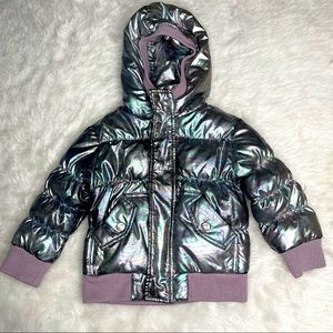 Appaman Girls Hooded Puffer Coat Jacket Rainbow 2T